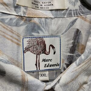 Marc Edwards Men's XXL Rayon Button Up Reverse Print AOP Hawaiian Tropical Shirt